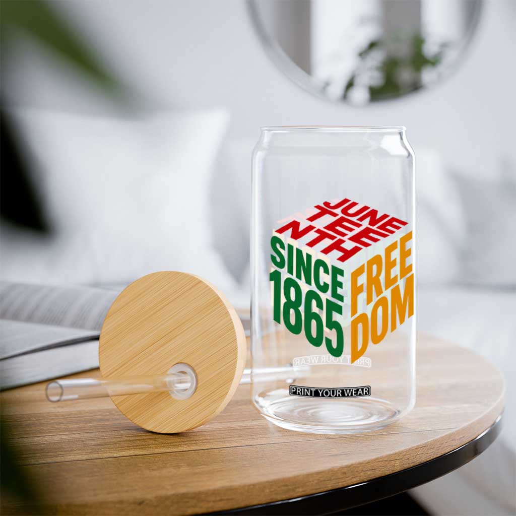 Juneteenth 1865 Freedom Glass Can African American Pride TS12 Print Your Wear