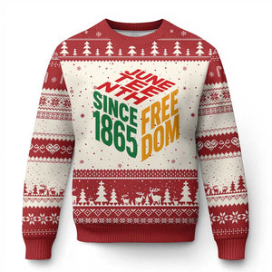Juneteenth 1865 Freedom Ugly Christmas Sweater African American Pride TS12 Beige Red Print Your Wear