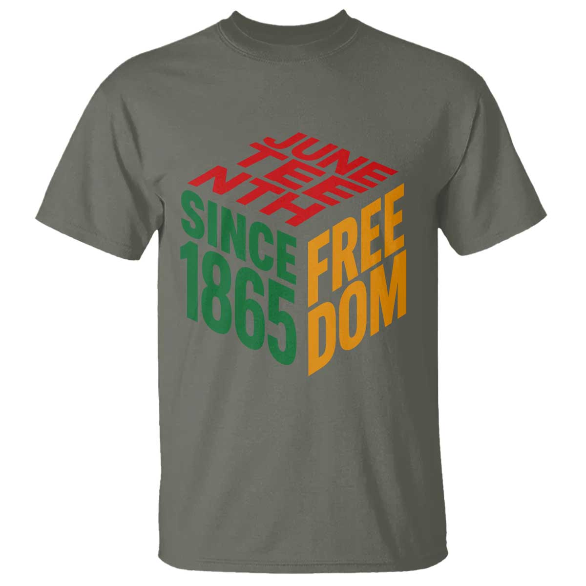 Juneteenth 1865 Freedom T Shirt African American Pride TS12 Military Green Print Your Wear