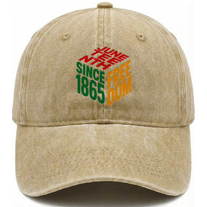 Juneteenth 1865 Freedom Washed Cotton Baseball Cap African American Pride TS12 Print Your Wear