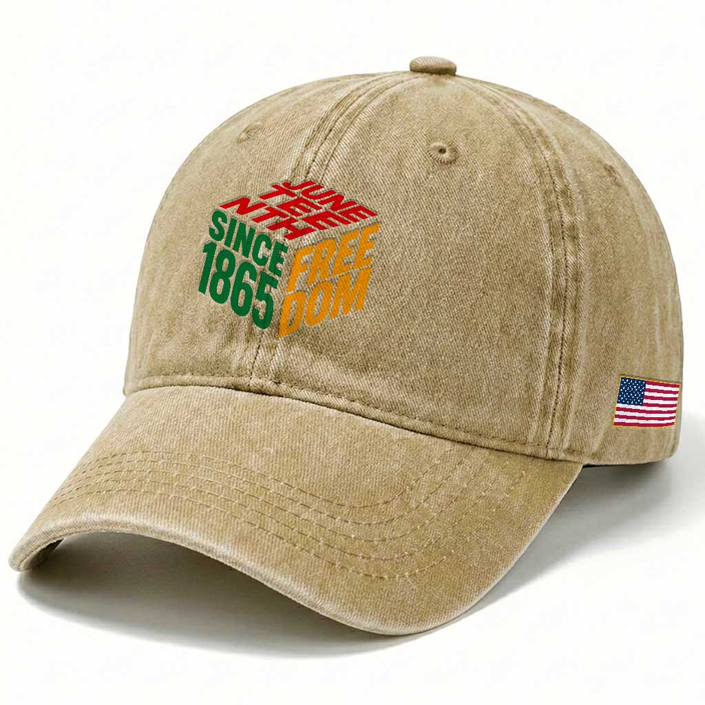 Juneteenth 1865 Freedom Washed Cotton Baseball Cap African American Pride TS12 Print Your Wear