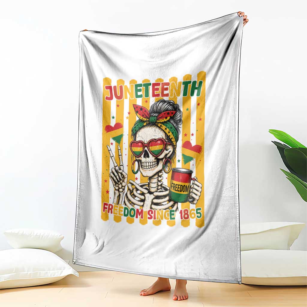 Skeleton Juneteenth Freedom Throw Blanket African American Pride Gift TS12 Print Your Wear