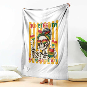 Skeleton Juneteenth Freedom Throw Blanket African American Pride Gift TS12 Print Your Wear