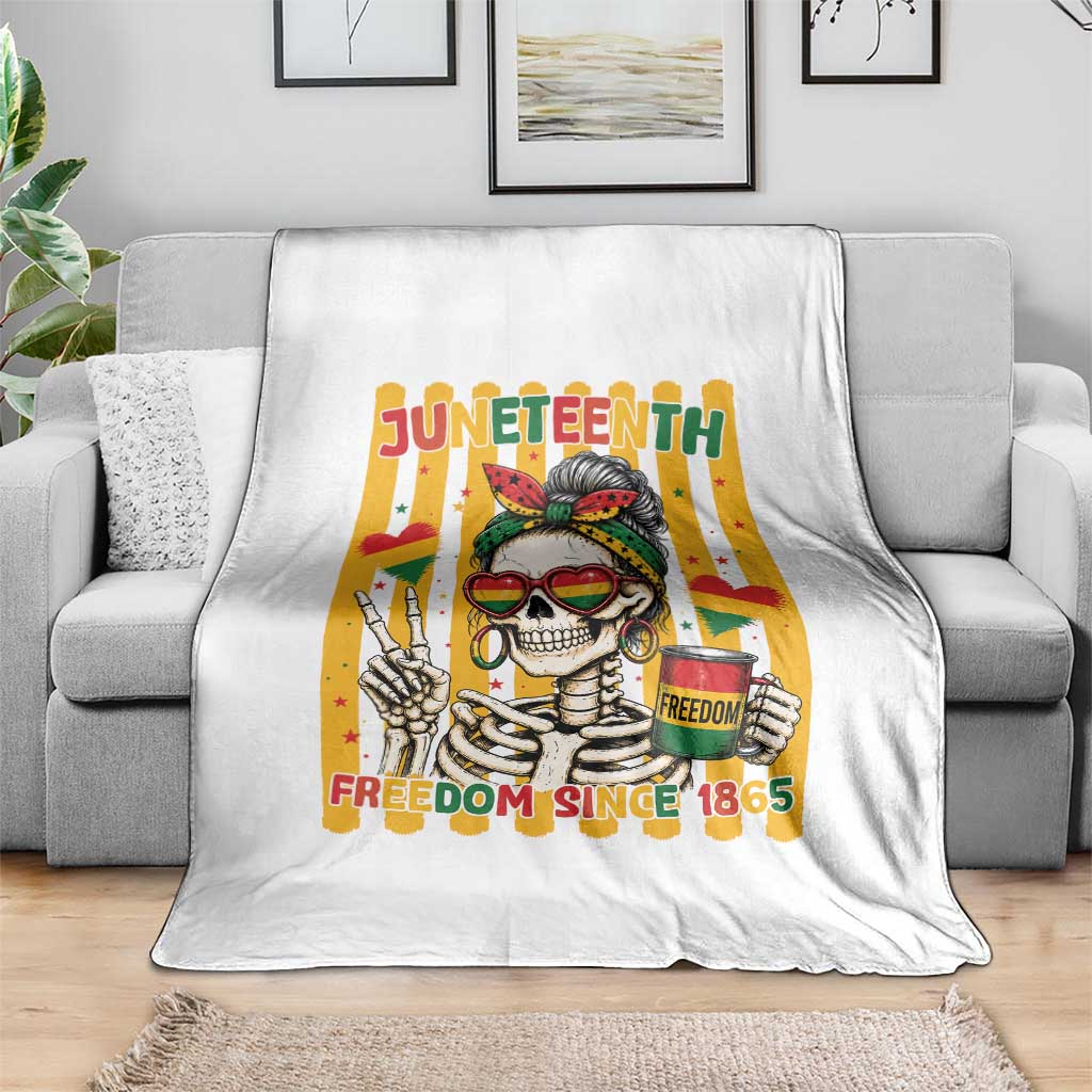 Skeleton Juneteenth Freedom Throw Blanket African American Pride Gift TS12 Print Your Wear