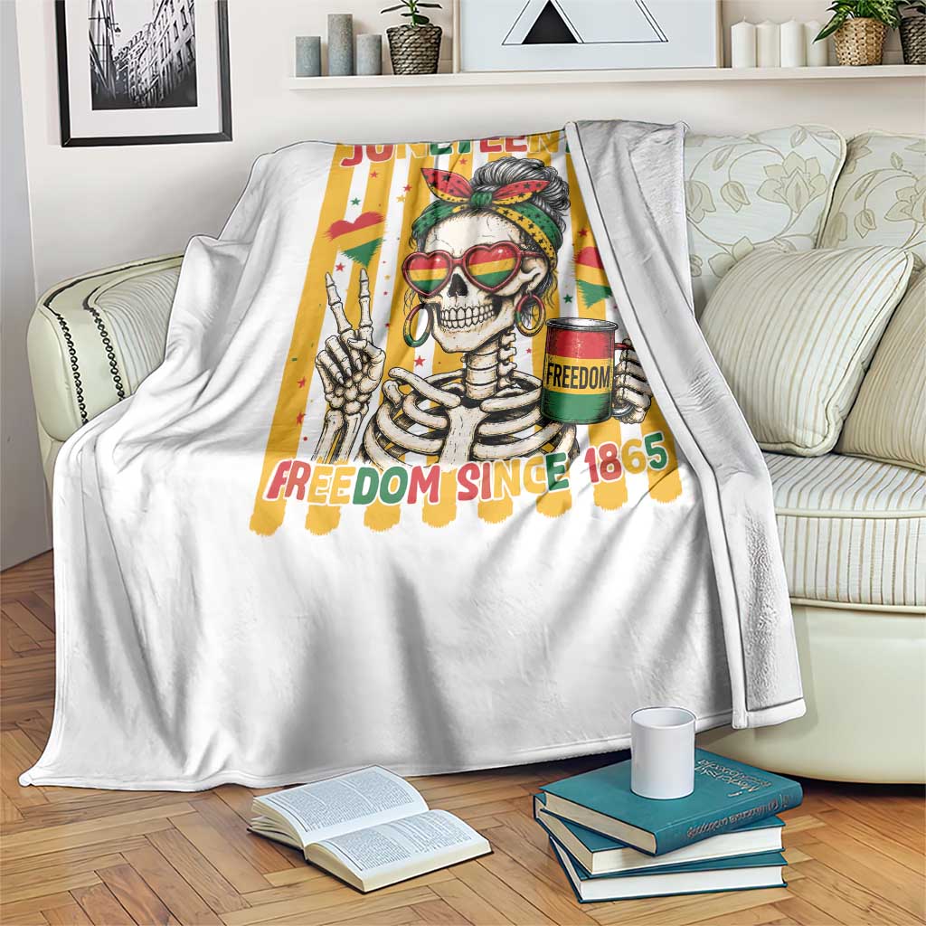 Skeleton Juneteenth Freedom Throw Blanket African American Pride Gift TS12 Print Your Wear