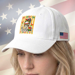 Skeleton Juneteenth Freedom Baseball Cap African American Pride Gift TS12 Print Your Wear
