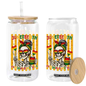 Skeleton Juneteenth Freedom Glass Can African American Pride Gift TS12 Print Your Wear