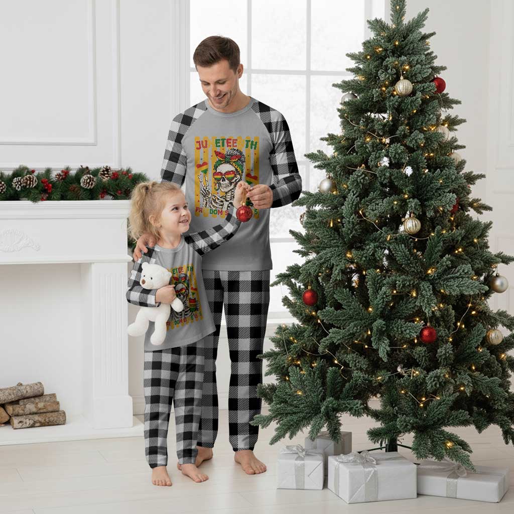 Skeleton Juneteenth Freedom Plaid Pajama Set African American Pride Gift TS12 White Plaid Print Your Wear