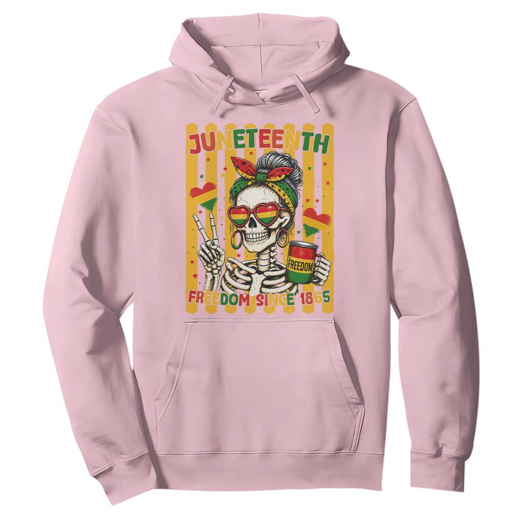 Skeleton Juneteenth Freedom Hoodie African American Pride Gift TS12 Light Pink Print Your Wear