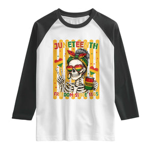 Skeleton Juneteenth Freedom Raglan Shirt African American Pride Gift TS12 White Black Print Your Wear