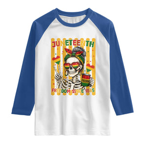 Skeleton Juneteenth Freedom Raglan Shirt African American Pride Gift TS12 White Royal Print Your Wear