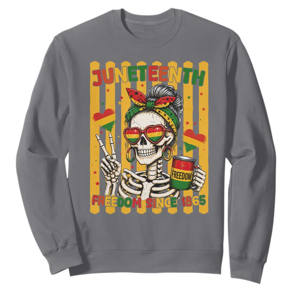 Skeleton Juneteenth Freedom Sweatshirt African American Pride Gift TS12 Charcoal Print Your Wear