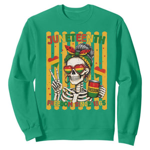 Skeleton Juneteenth Freedom Sweatshirt African American Pride Gift TS12 Irish Green Print Your Wear