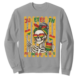 Skeleton Juneteenth Freedom Sweatshirt African American Pride Gift TS12 Sport Gray Print Your Wear
