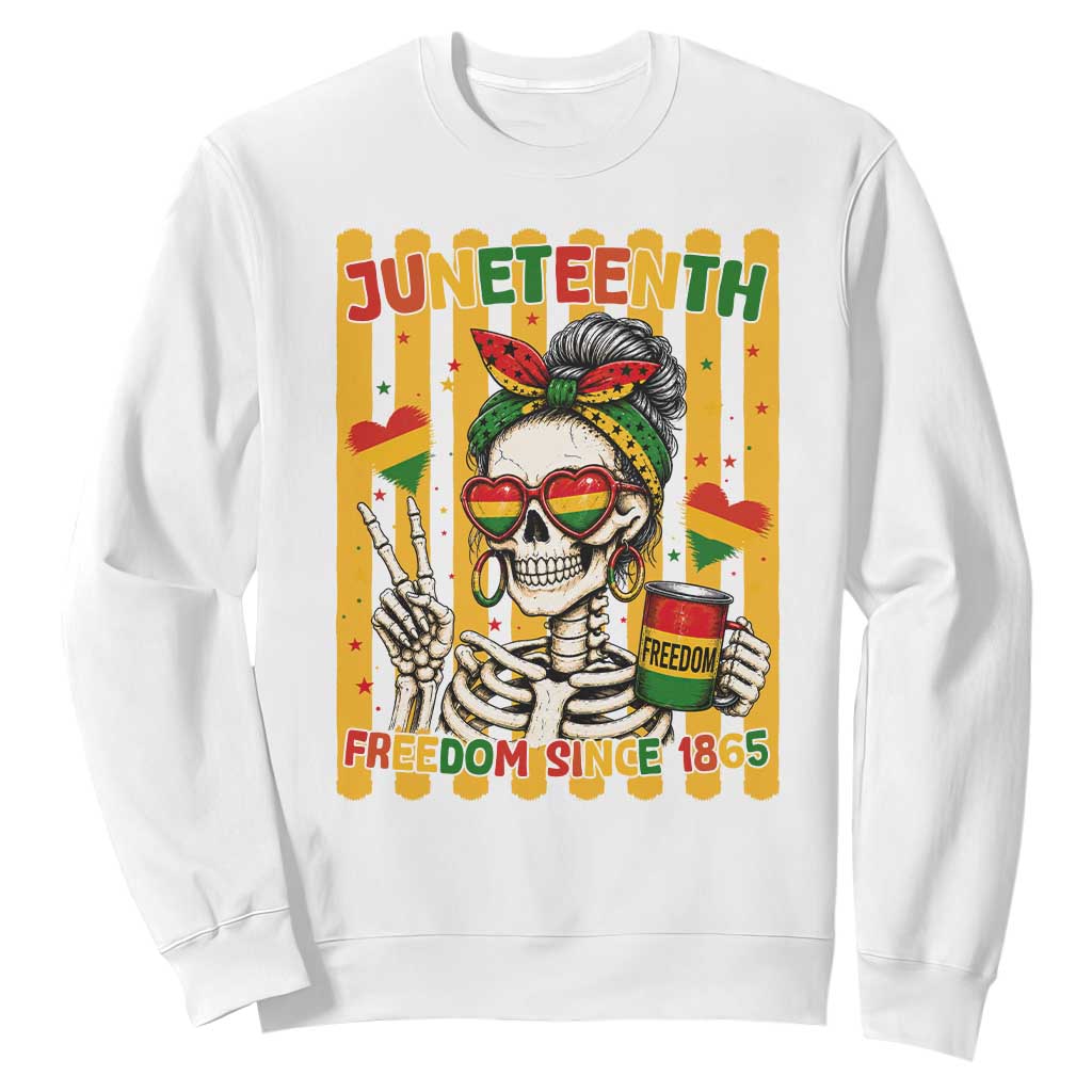 Skeleton Juneteenth Freedom Sweatshirt African American Pride Gift TS12 White Print Your Wear
