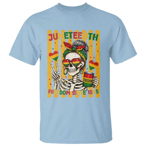 Skeleton Juneteenth Freedom T Shirt African American Pride Gift TS12 Light Blue Print Your Wear