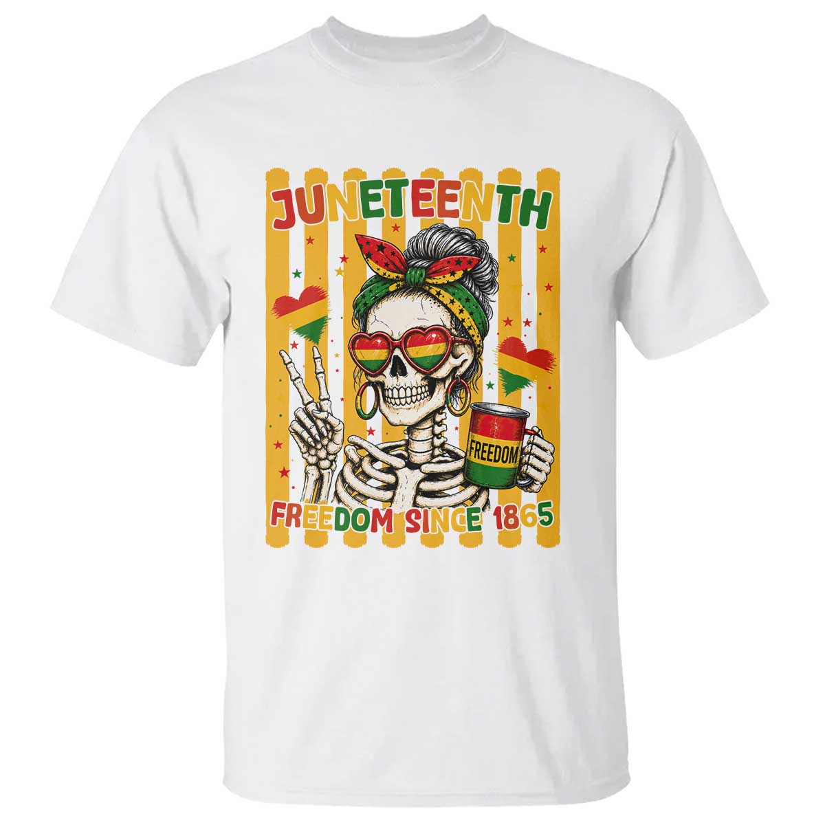 Skeleton Juneteenth Freedom T Shirt African American Pride Gift TS12 White Print Your Wear