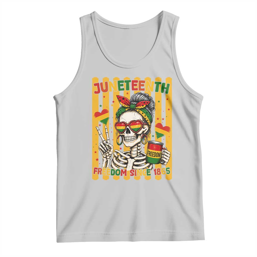 Skeleton Juneteenth Freedom Tank Top African American Pride Gift TS12 Ash Print Your Wear