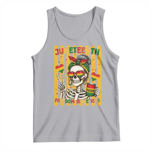 Skeleton Juneteenth Freedom Tank Top African American Pride Gift TS12 Athletic Heather Print Your Wear