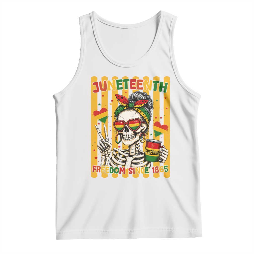 Skeleton Juneteenth Freedom Tank Top African American Pride Gift TS12 White Print Your Wear