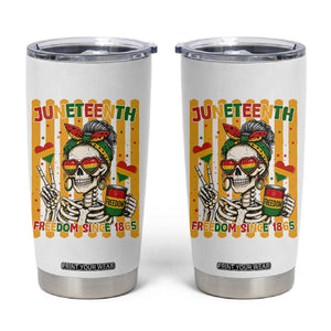 Skeleton Juneteenth Freedom Tumbler Cup African American Pride Gift TS12 White Print Your Wear