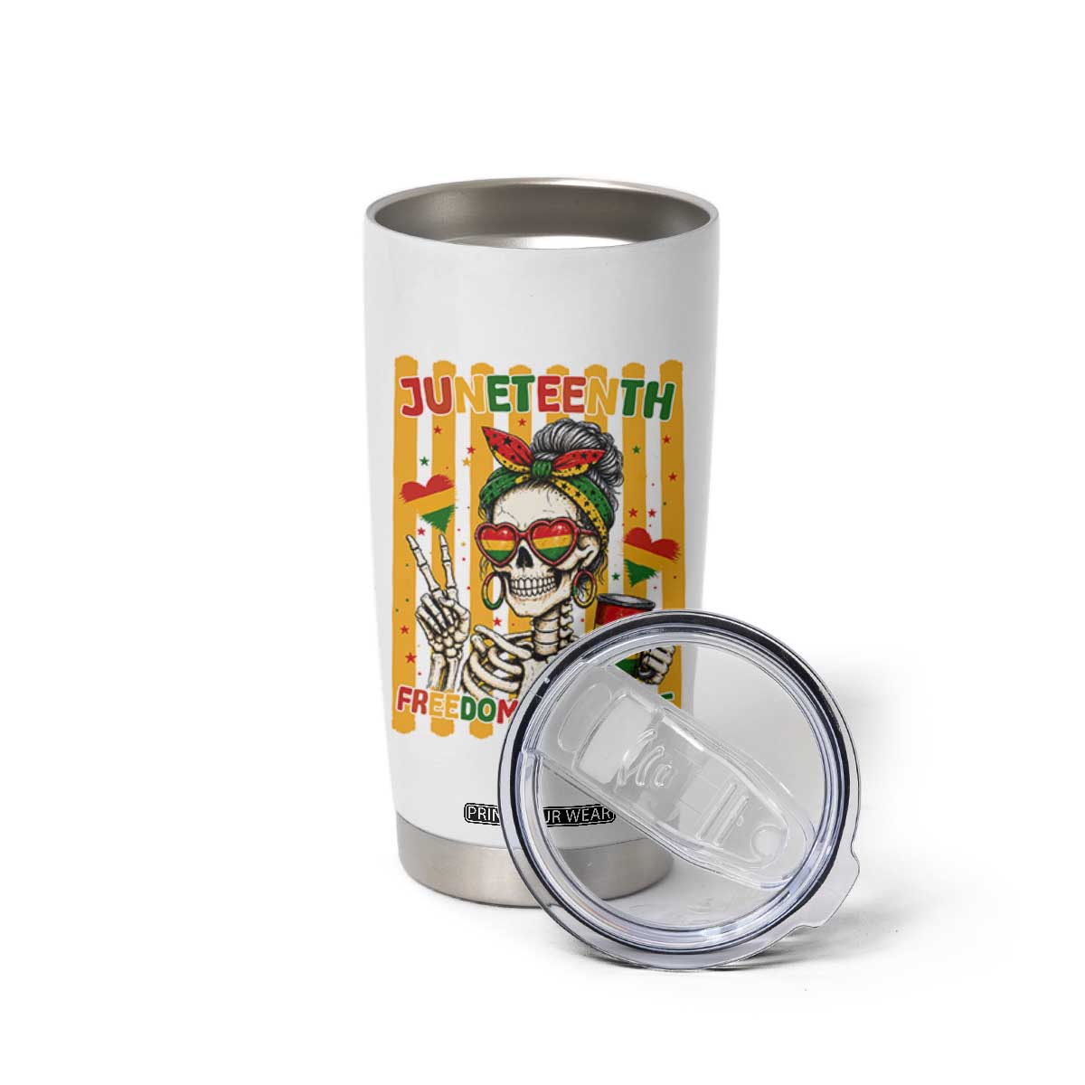 Skeleton Juneteenth Freedom Tumbler Cup African American Pride Gift TS12 Print Your Wear