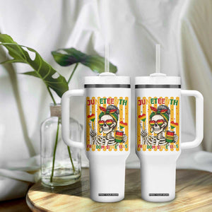 Skeleton Juneteenth Freedom Tumbler With Handle African American Pride Gift TS12 Print Your Wear