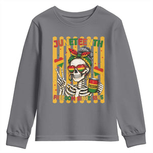 Skeleton Juneteenth Freedom Youth Sweatshirt African American Pride Gift TS12 Charcoal Print Your Wear