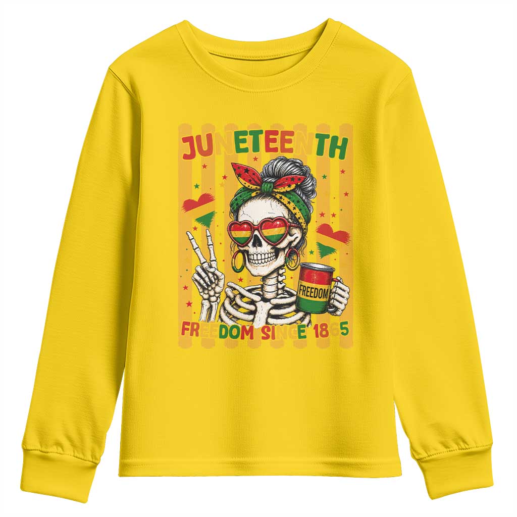 Skeleton Juneteenth Freedom Youth Sweatshirt African American Pride Gift TS12 Daisy Print Your Wear