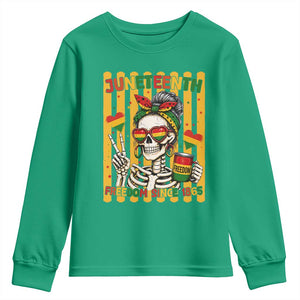 Skeleton Juneteenth Freedom Youth Sweatshirt African American Pride Gift TS12 Irish Green Print Your Wear