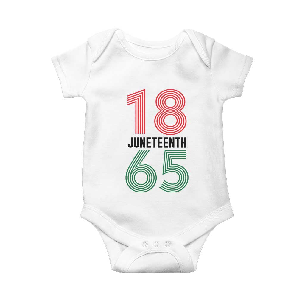 Vintage Juneteenth 1865 Baby Onesie Retro Striped Number Graphic TS12 White Print Your Wear