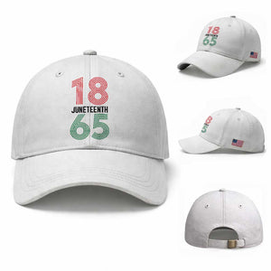 Vintage Juneteenth 1865 Baseball Cap Retro Striped Number Graphic TS12 Baseball Cap Universal Fit White Print Your Wear