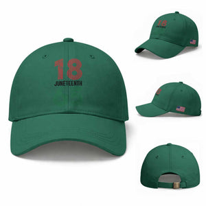 Vintage Juneteenth 1865 Baseball Cap Retro Striped Number Graphic TS12 Baseball Cap Universal Fit Irish Green Print Your Wear