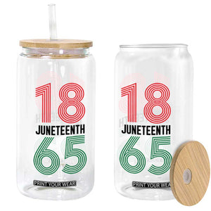 Vintage Juneteenth 1865 Glass Can Retro Striped Number Graphic TS12 Print Your Wear