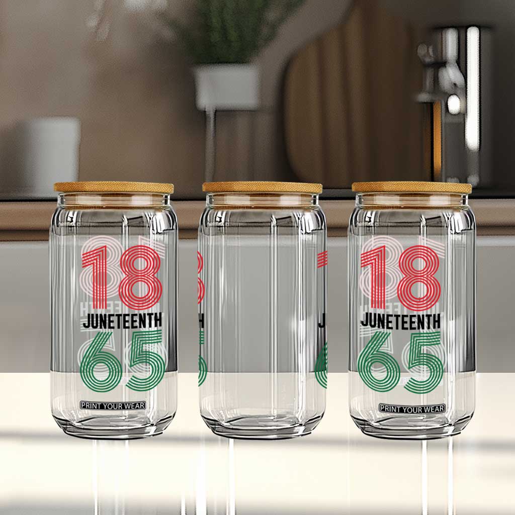 Vintage Juneteenth 1865 Glass Can Retro Striped Number Graphic TS12 Print Your Wear