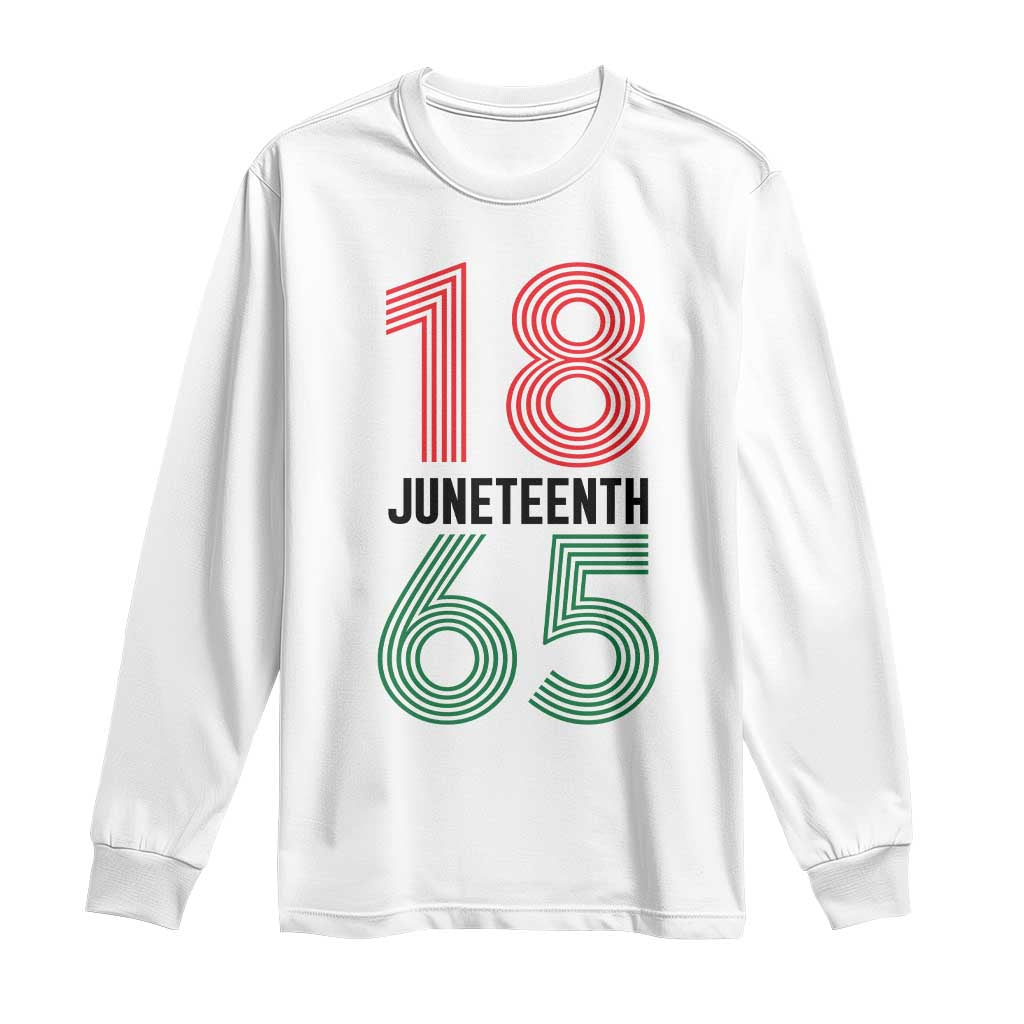 Vintage Juneteenth 1865 Long Sleeve Shirt Retro Striped Number Graphic TS12 White Print Your Wear
