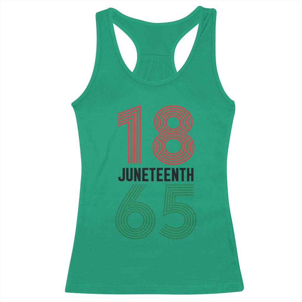 Vintage Juneteenth 1865 Racerback Tank Top Retro Striped Number Graphic TS12 Irish Green Print Your Wear