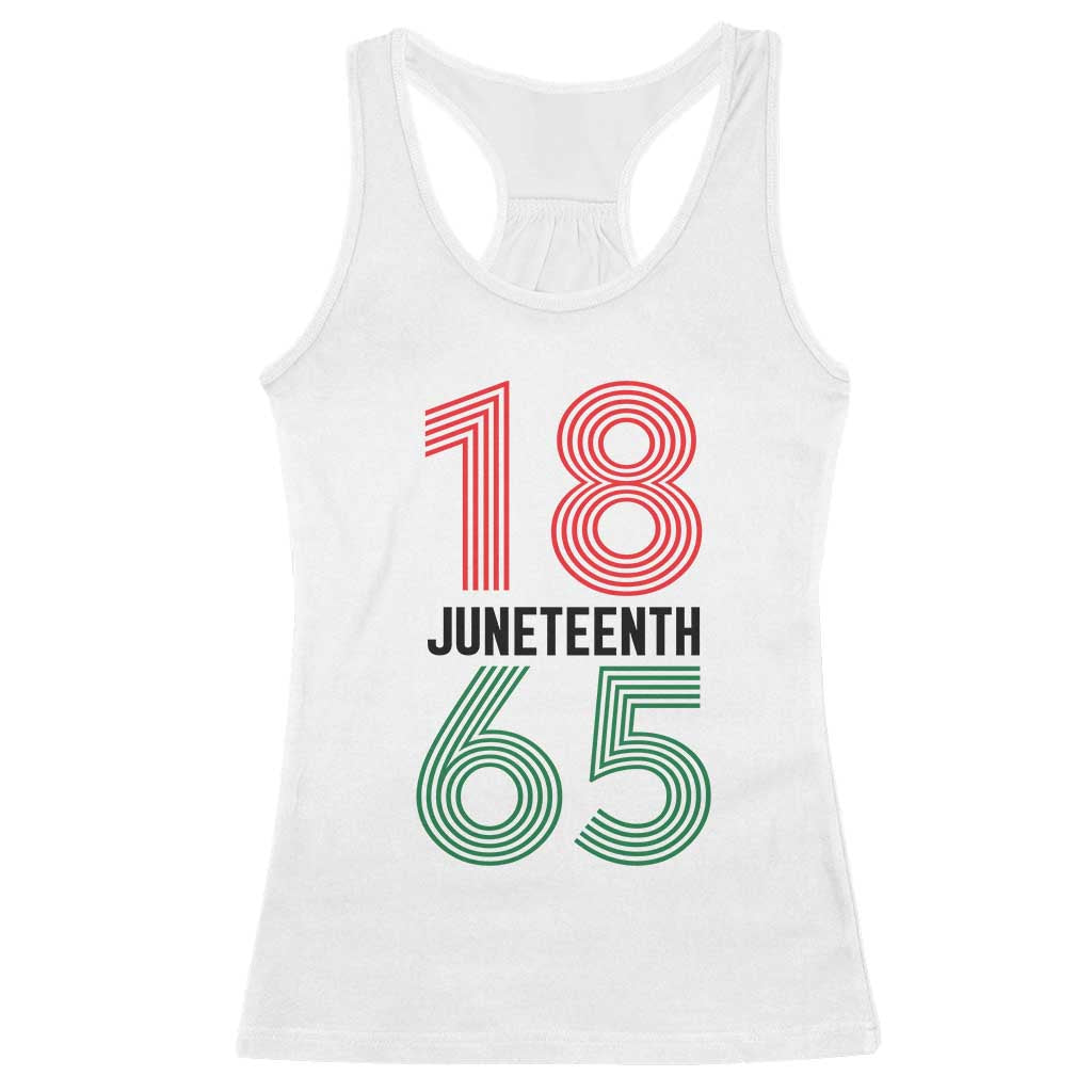 Vintage Juneteenth 1865 Racerback Tank Top Retro Striped Number Graphic TS12 White Print Your Wear