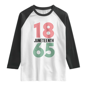 Vintage Juneteenth 1865 Raglan Shirt Retro Striped Number Graphic TS12 White Black Print Your Wear