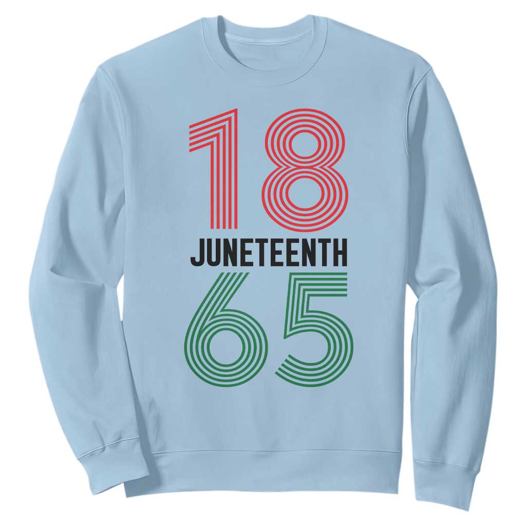 Vintage Juneteenth 1865 Sweatshirt Retro Striped Number Graphic TS12 Light Blue Print Your Wear