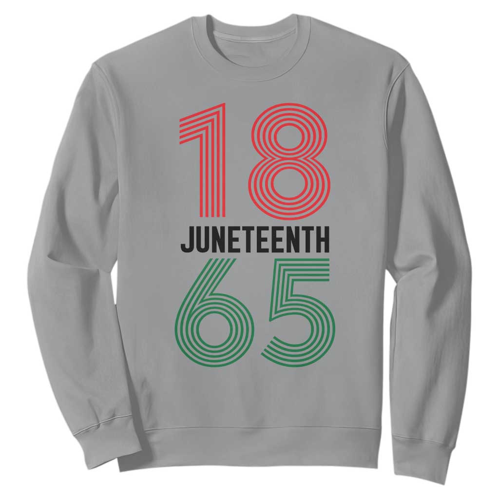 Vintage Juneteenth 1865 Sweatshirt Retro Striped Number Graphic TS12 Sport Gray Print Your Wear