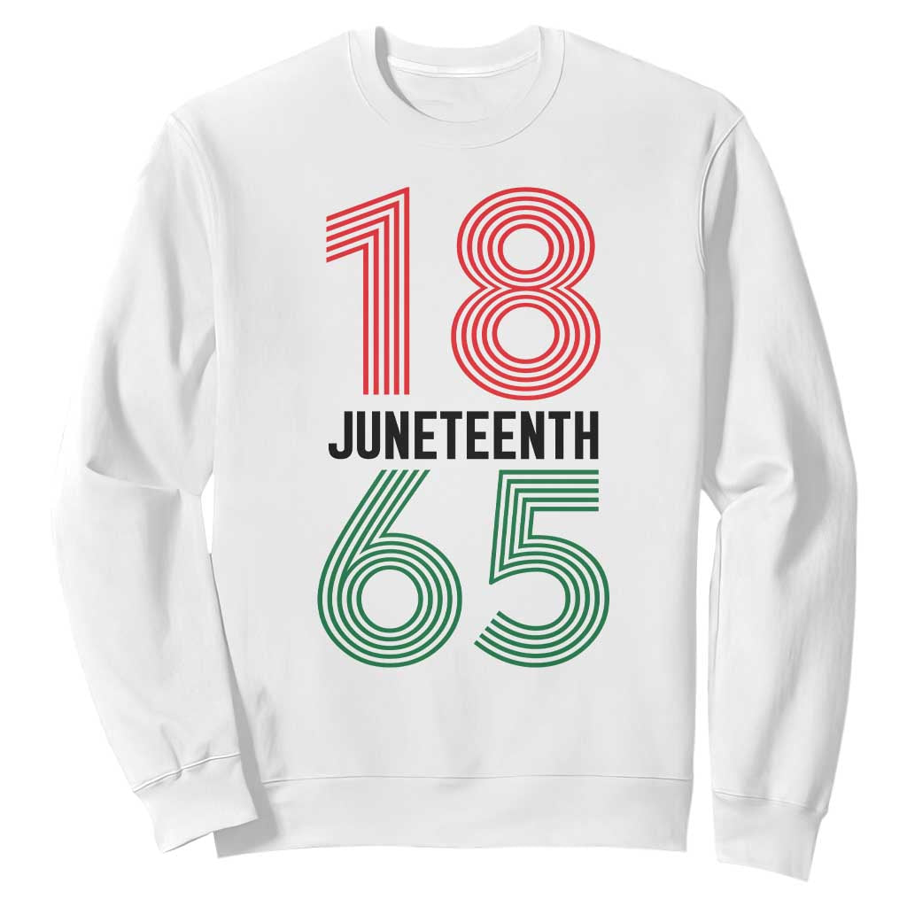 Vintage Juneteenth 1865 Sweatshirt Retro Striped Number Graphic TS12 White Print Your Wear