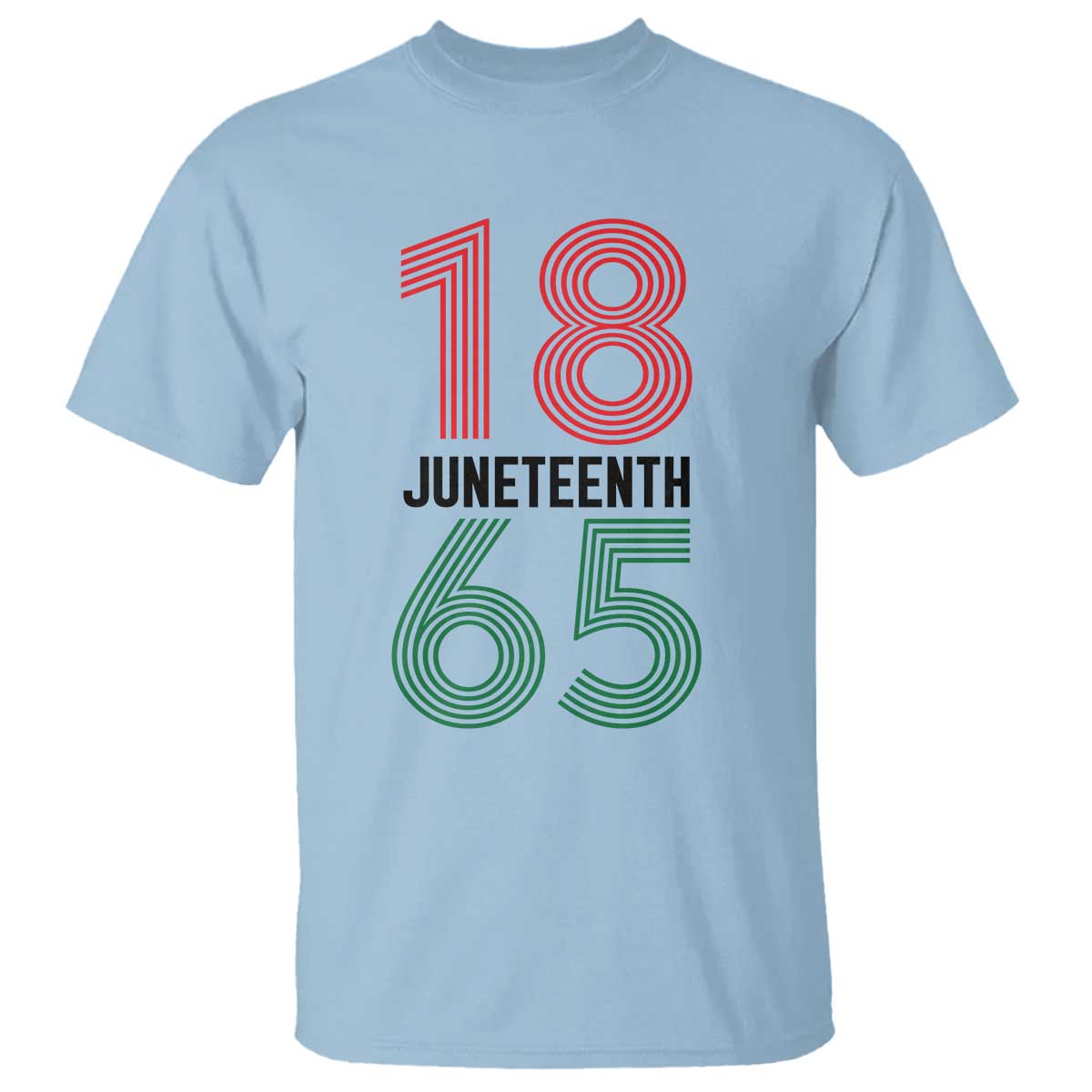 Vintage Juneteenth 1865 T Shirt Retro Striped Number Graphic TS12 Light Blue Print Your Wear