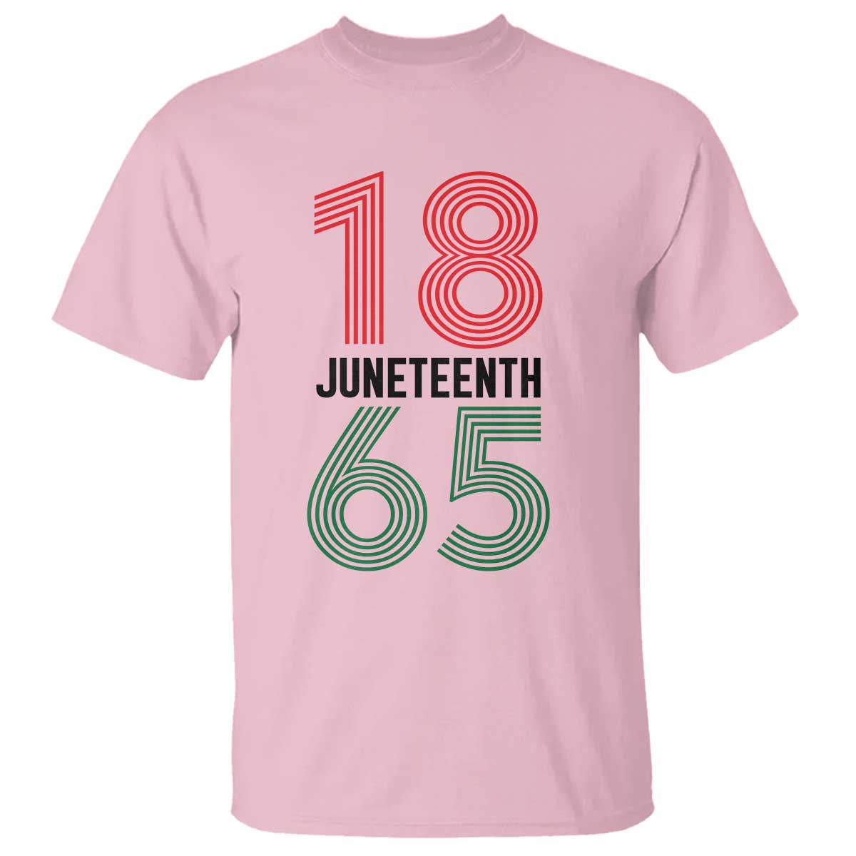 Vintage Juneteenth 1865 T Shirt Retro Striped Number Graphic TS12 Light Pink Print Your Wear