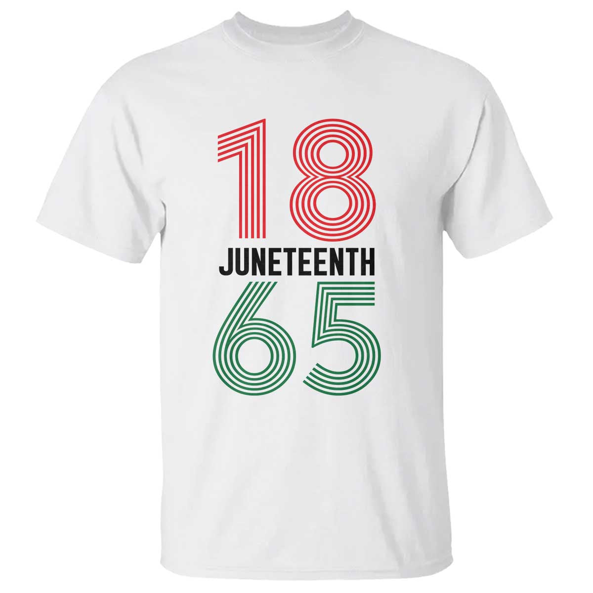 Vintage Juneteenth 1865 T Shirt Retro Striped Number Graphic TS12 White Print Your Wear