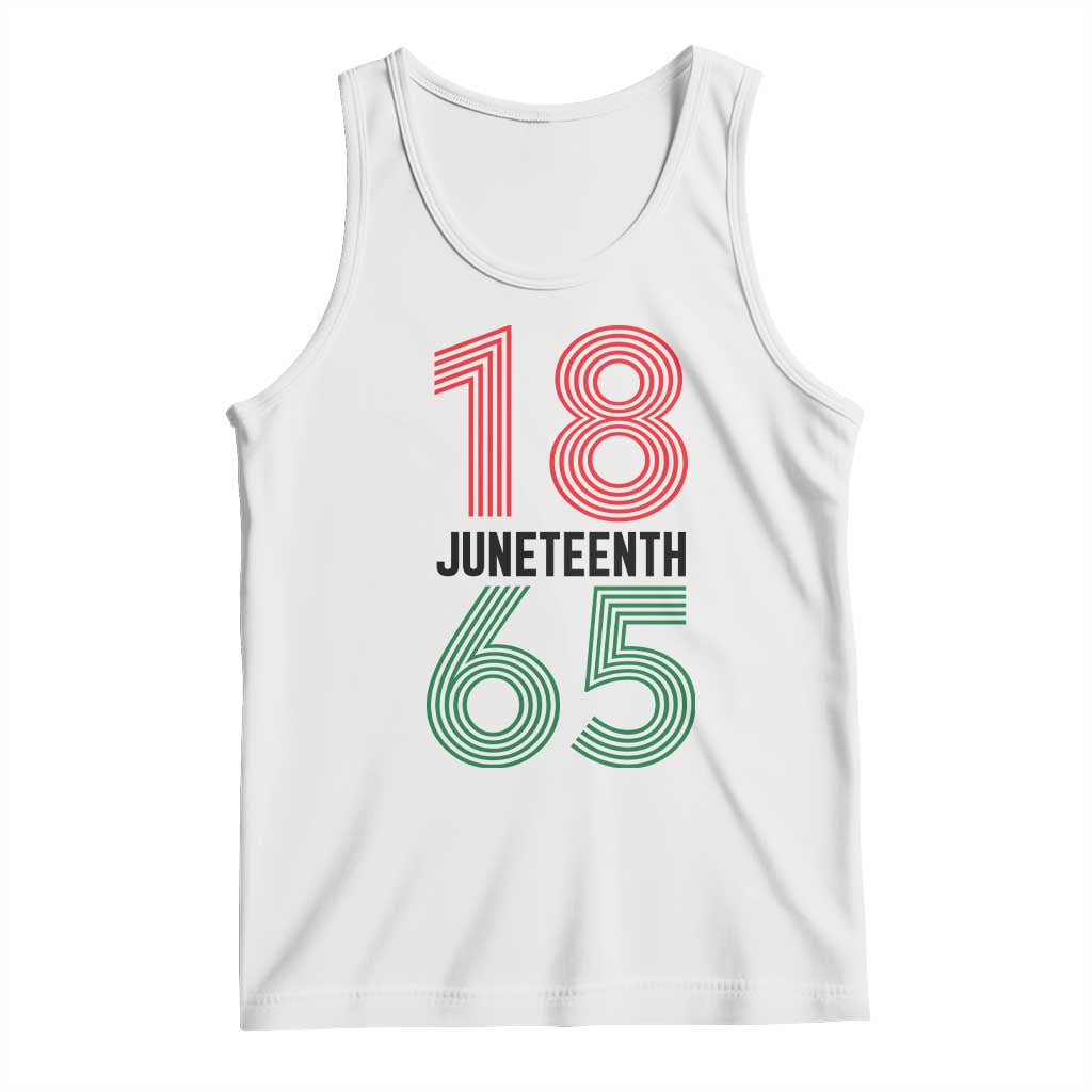 Vintage Juneteenth 1865 Tank Top Retro Striped Number Graphic TS12 White Print Your Wear