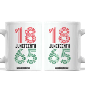 Vintage Juneteenth 1865 Coffee Mug Retro Striped Number Graphic TS12 White Print Your Wear