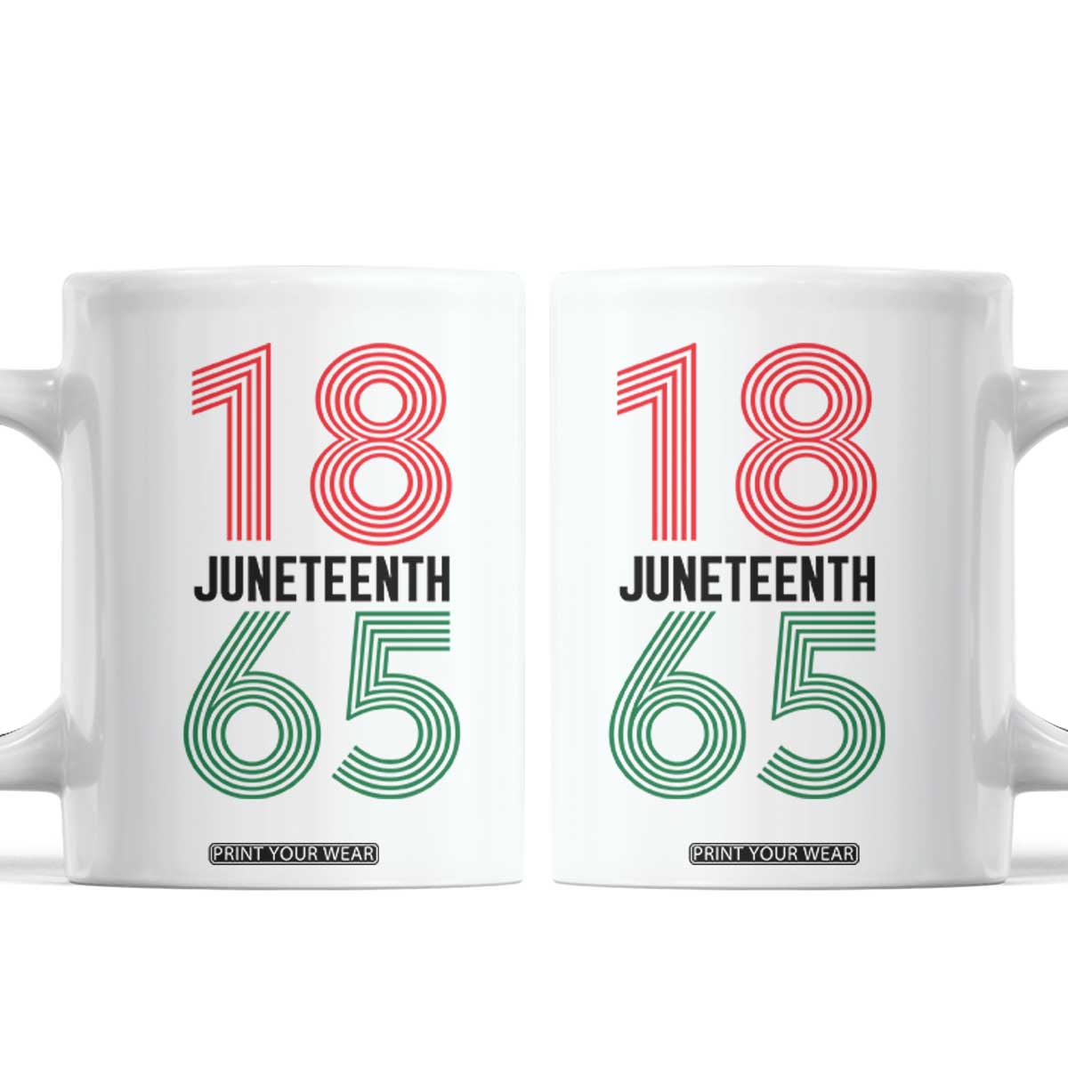 Vintage Juneteenth 1865 Coffee Mug Retro Striped Number Graphic TS12 White Print Your Wear