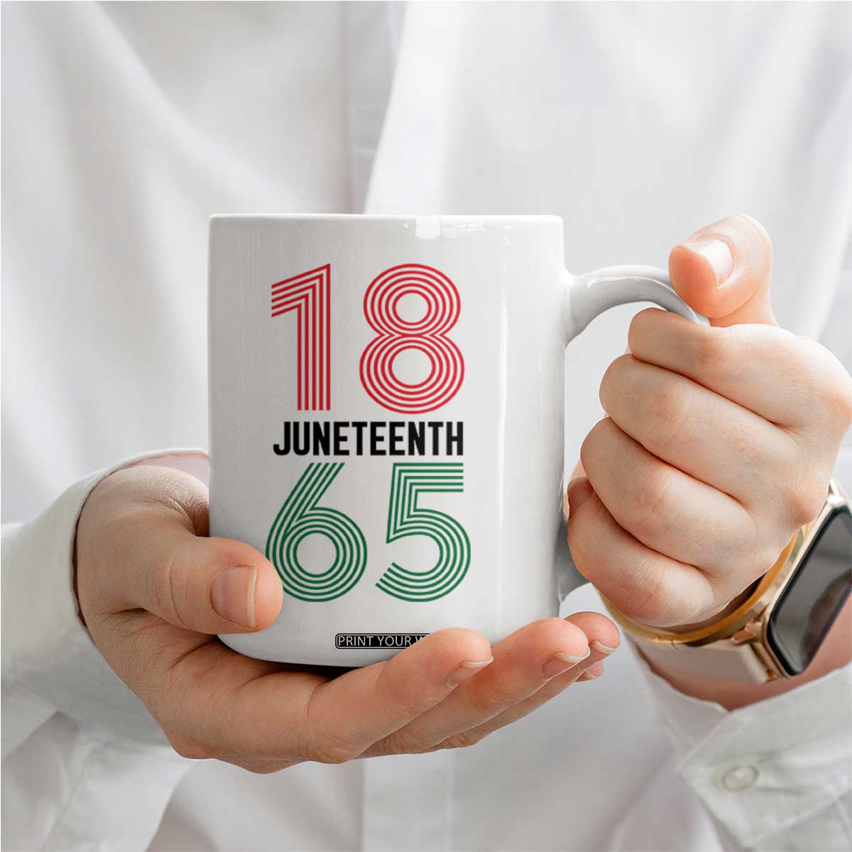 Vintage Juneteenth 1865 Coffee Mug Retro Striped Number Graphic TS12 Print Your Wear