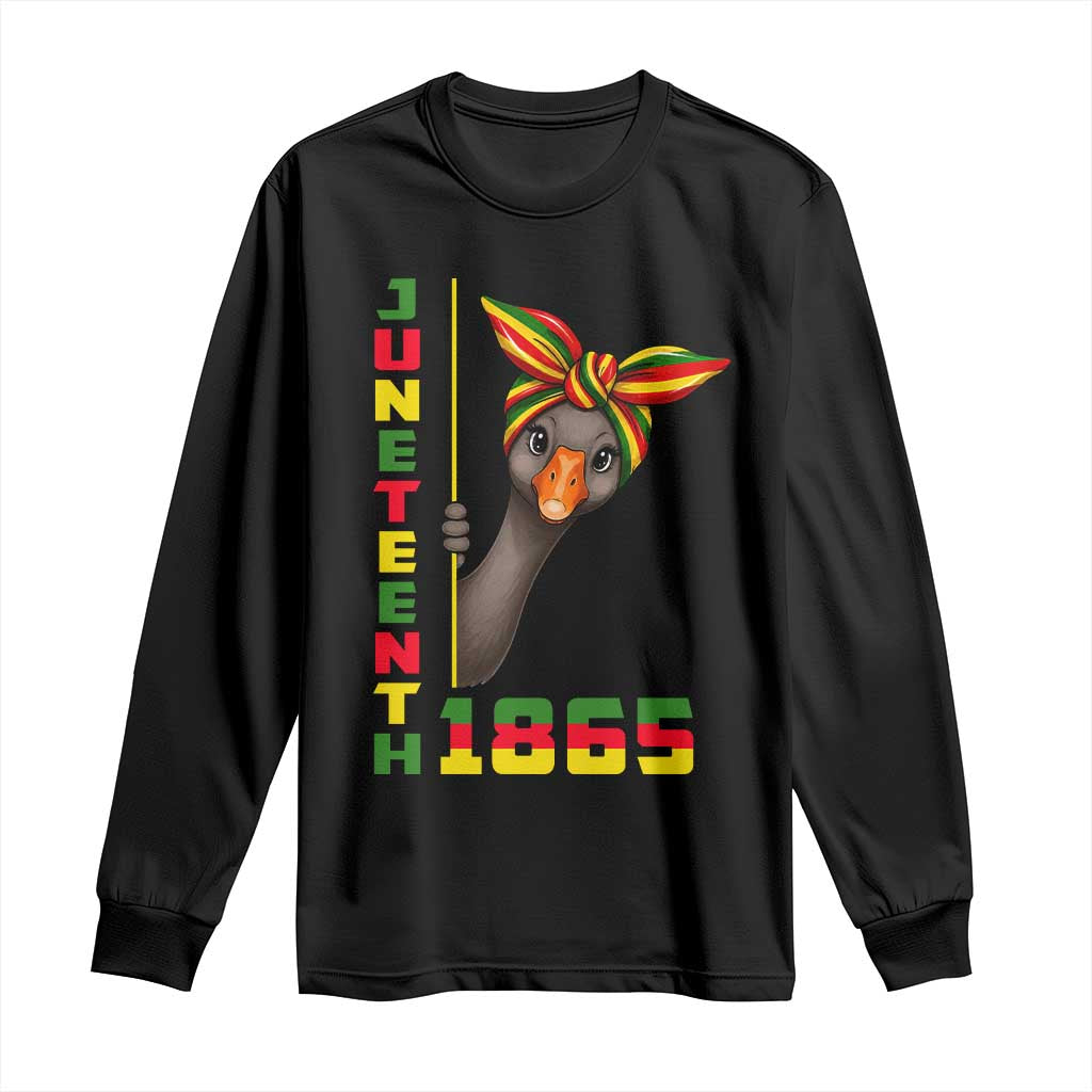 Funny Juneteenth Goose Long Sleeve Shirt African American Pride Gift TS12 Black Print Your Wear
